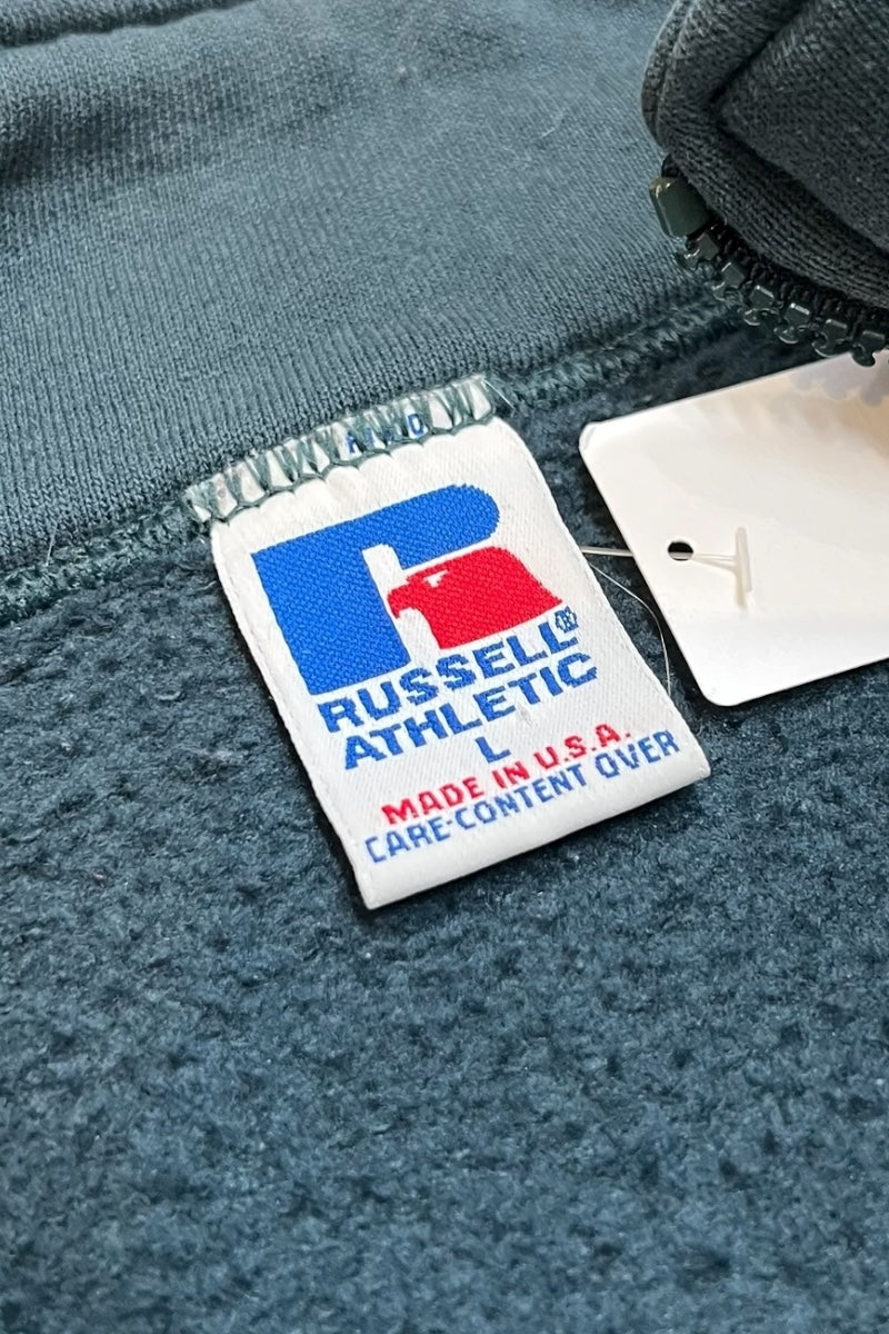 MADE IN USA 90'S HALF-ZIP SWEATSHIRT / KHAKI [SIZE: L USED]