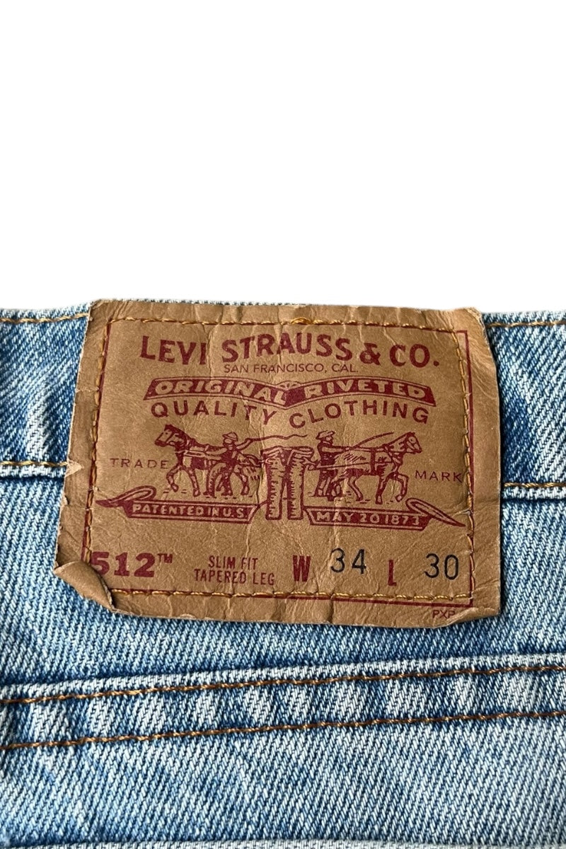 MADE IN USA 95'S 512 DENIM PANTS / INDIGO [SIZE: W34 USED]