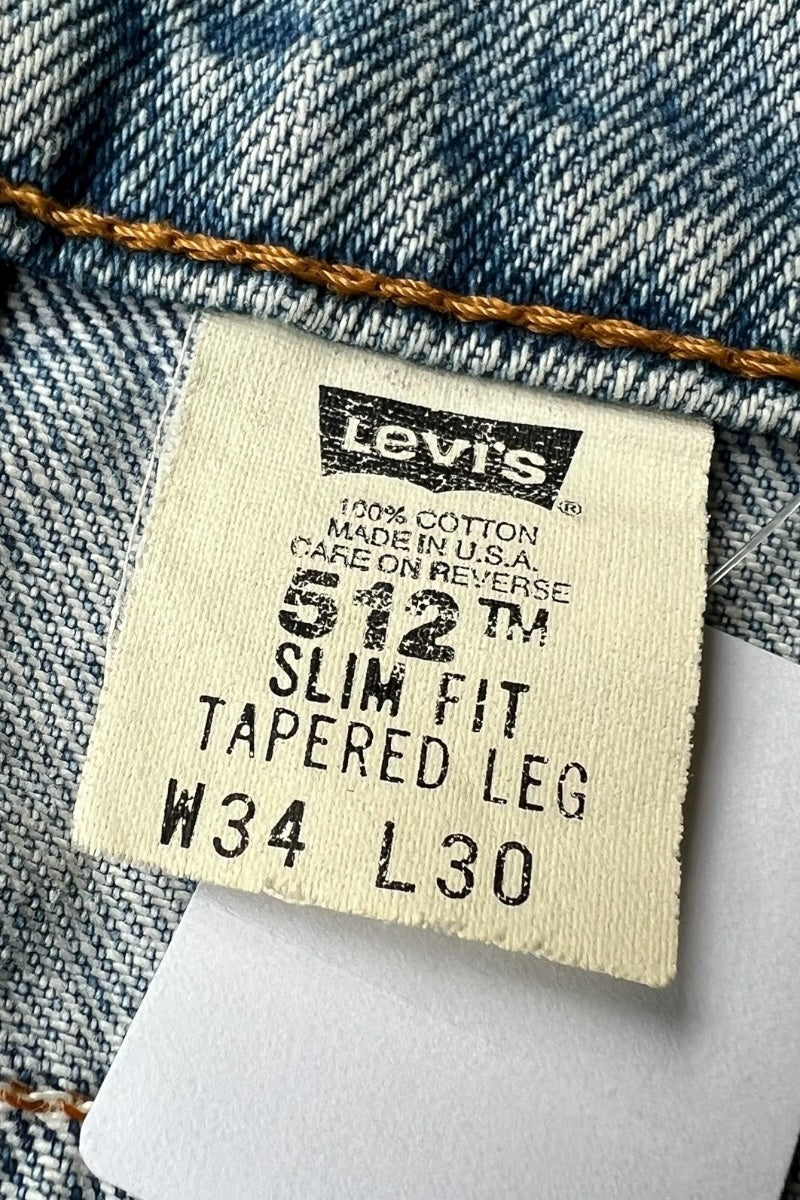 MADE IN USA 95'S 512 DENIM PANTS / INDIGO [SIZE: W34 USED]