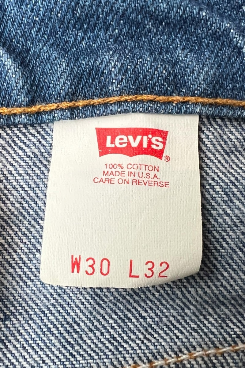 MADE IN USA 98'S 517 DENIM PANTS ORANGE TAB / INDIGO [SIZE: 30 USED]