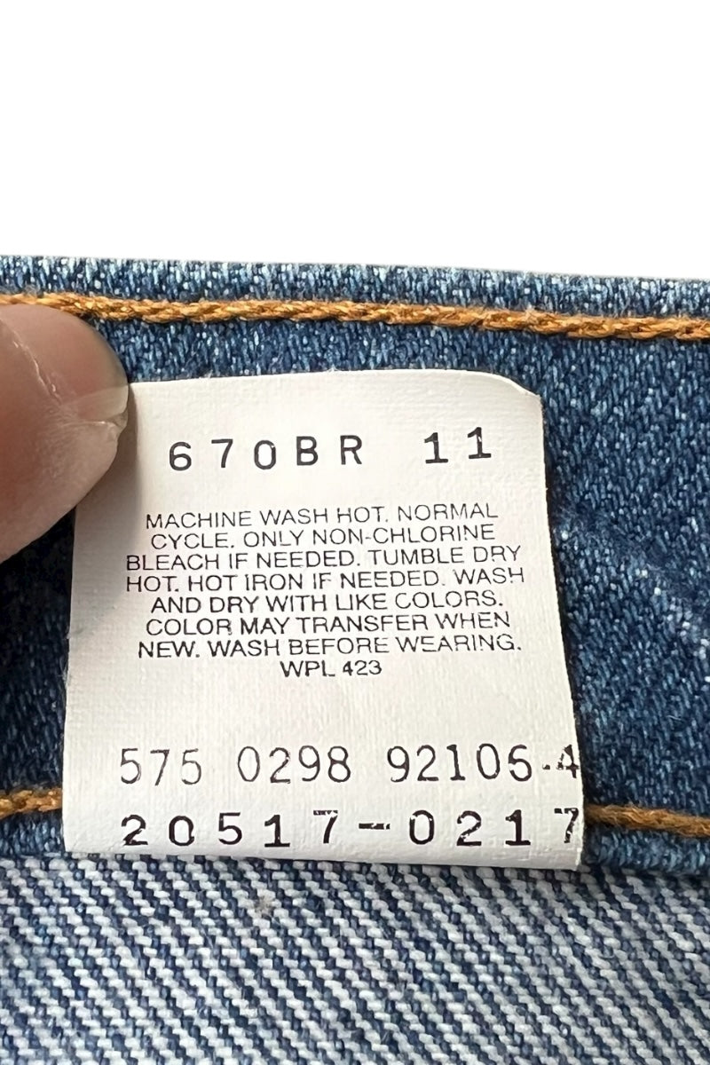 MADE IN USA 98'S 517 DENIM PANTS ORANGE TAB / INDIGO [SIZE: 30 USED]