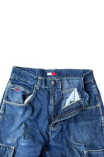 画像をギャラリービューアに読み込む, 90&#39;S DENIM CARGO PANTS / BLACK [SIZE: 30 USED]
