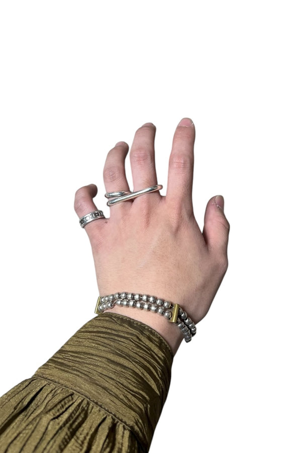 MADE IN MEXICO 925 SILVER BRACELET W/BRASS / SILVER [SIZE: ONE SIZE USED]