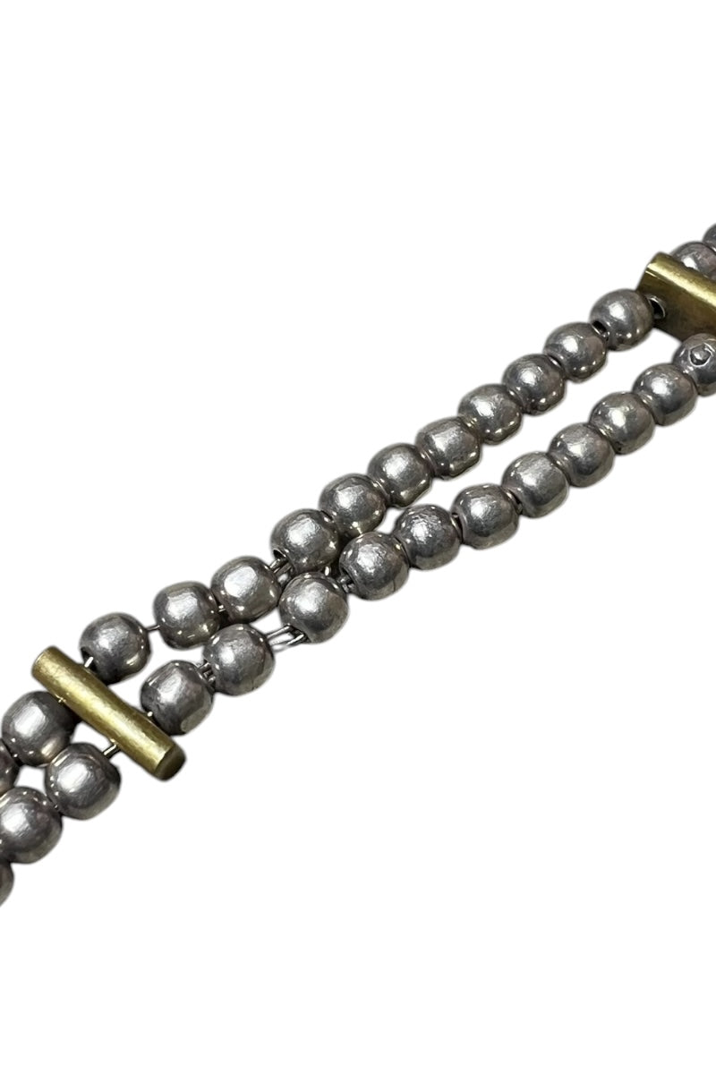 MADE IN MEXICO 925 SILVER BRACELET W/BRASS / SILVER [SIZE: ONE SIZE USED]