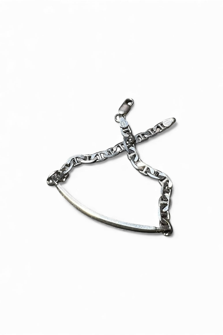 MADE IN ITALY 925 SILVER ID BRACELET / SILVER [SIZE: ONE SIZE USED]