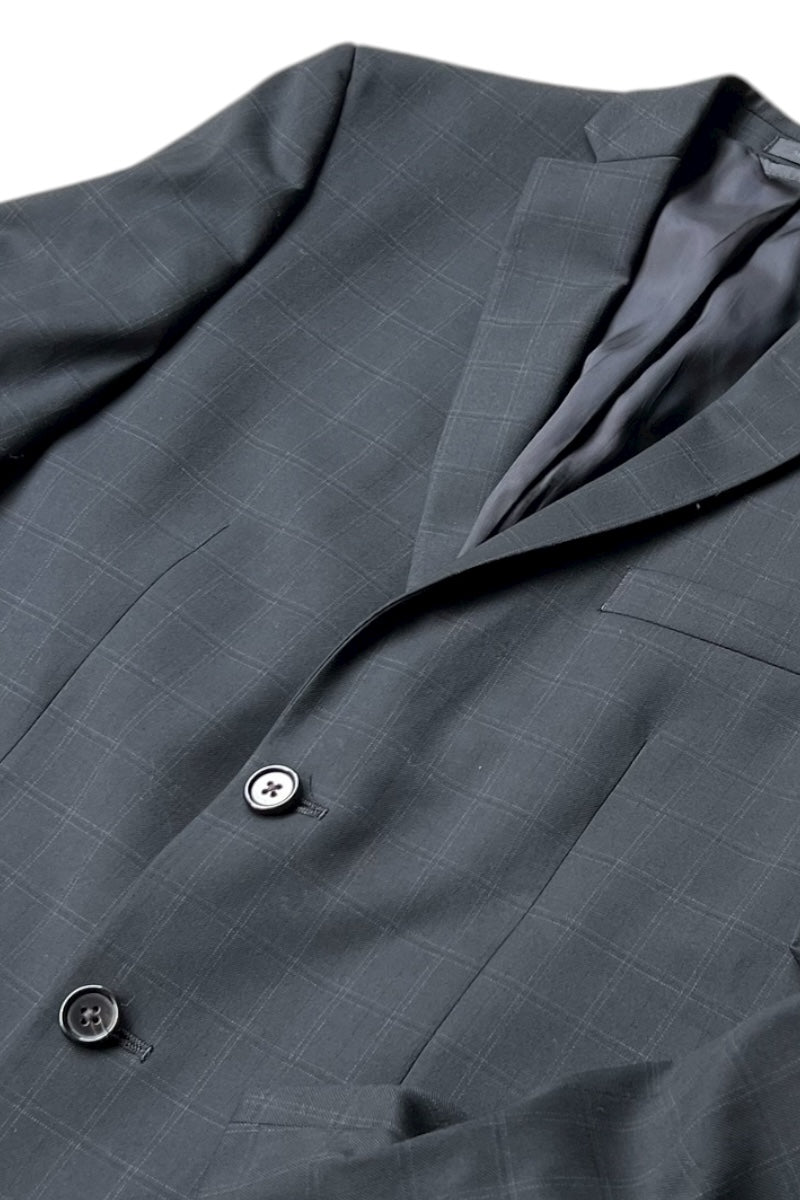 CHECK TAILORED JACKET / GREEN [SIZE: S USED]