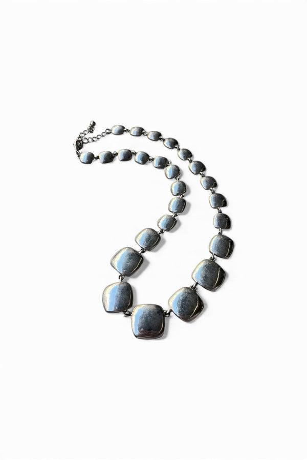 925 SILVER SQUARE NECKLACE / SILVER [SIZE: ONE SIZE]