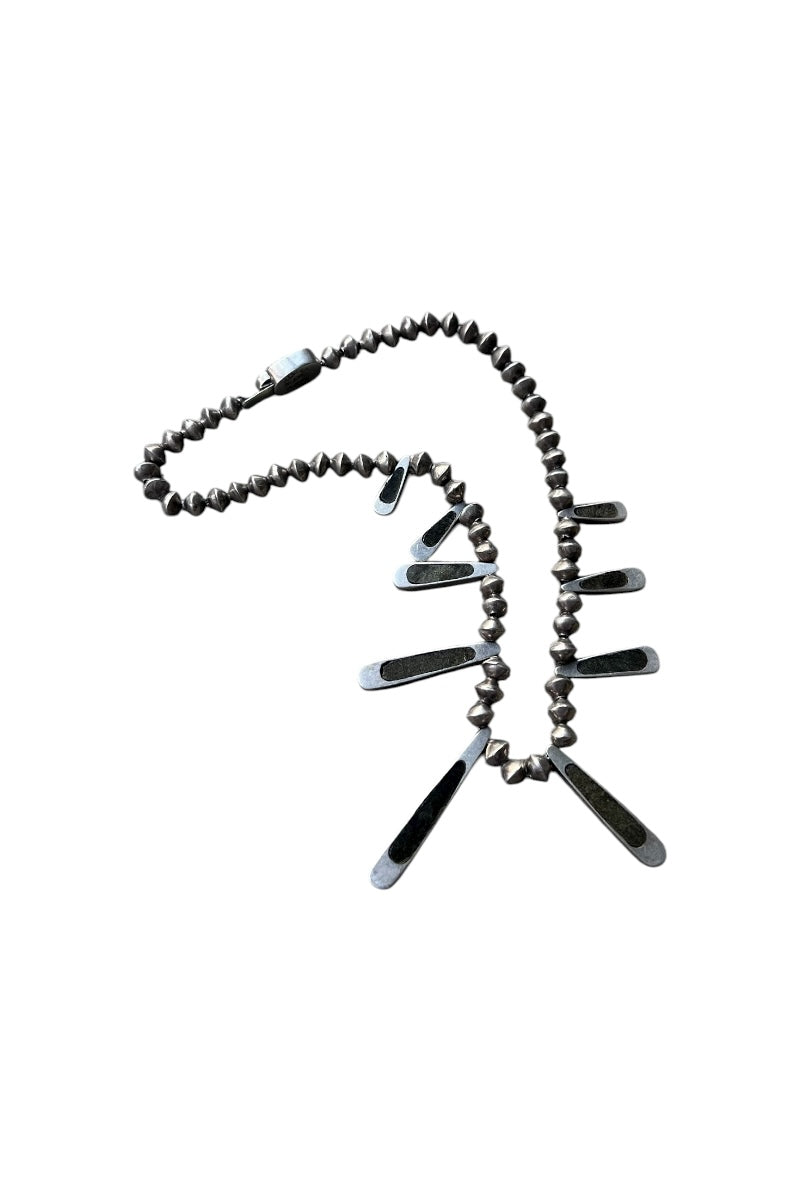 MADE IN MEXICO 925 SILVER NECKLACE W/TIGER EYE / SILVER [SIZE: ONE SIZE USED]