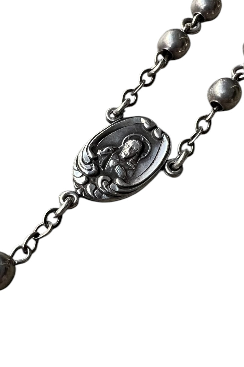 STERLING ROSARY NECKLACE / SILVER [SIZE: ONE SIZE USED]