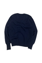 画像をギャラリービューアに読み込む, MADE IN SCOTLAND 90&#39;S V-NECK WOOL KNIT SWEATER / NAVY [SIZE: M USED]
