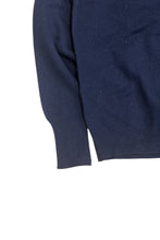 画像をギャラリービューアに読み込む, MADE IN SCOTLAND 90&#39;S V-NECK WOOL KNIT SWEATER / NAVY [SIZE: M USED]
