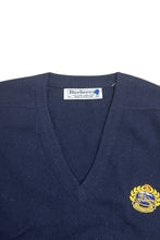 画像をギャラリービューアに読み込む, MADE IN SCOTLAND 90&#39;S V-NECK WOOL KNIT SWEATER / NAVY [SIZE: M USED]
