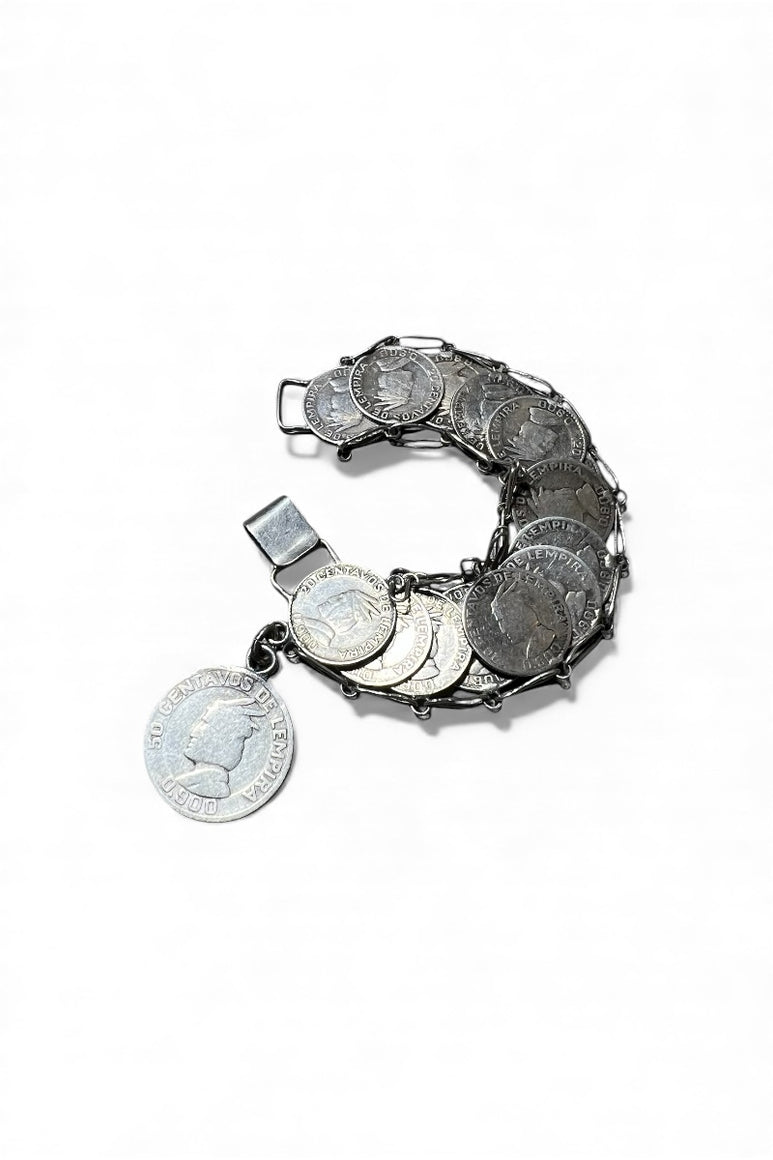 30-50'S HONDURAS SILVER COIN BRACELET / SILVER [SIZE: ONE SIZE USED]