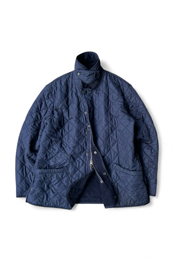 MADE IN ENGLAND Y2K EARLY 00'S POLAR QUILTS QUILTING JACKET  / NAVY [SIZE: L USED]
