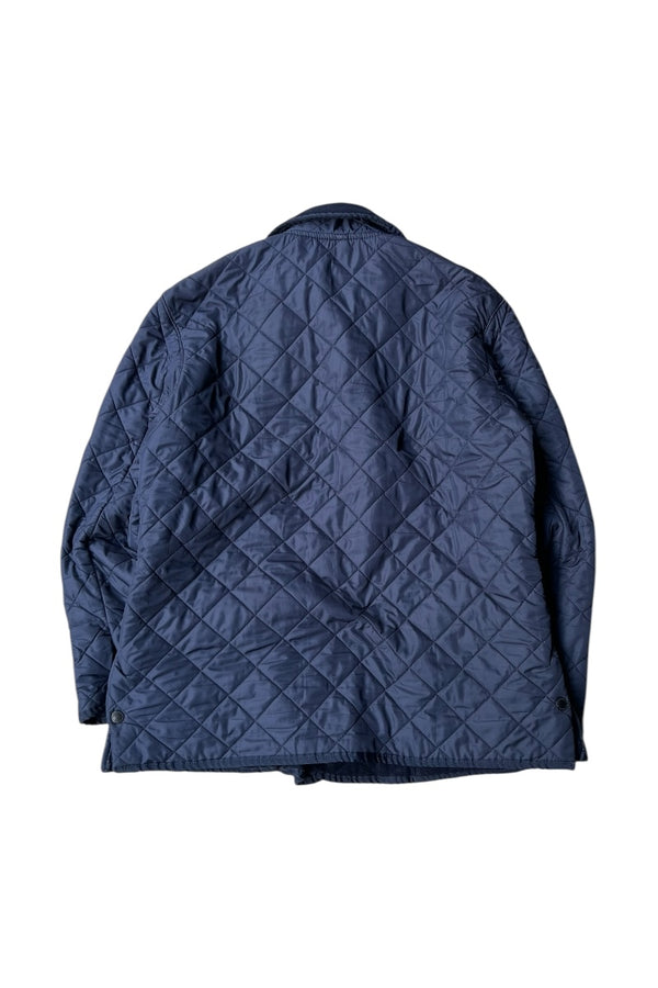 MADE IN ENGLAND Y2K EARLY 00'S POLAR QUILTS QUILTING JACKET  / NAVY [SIZE: L USED]