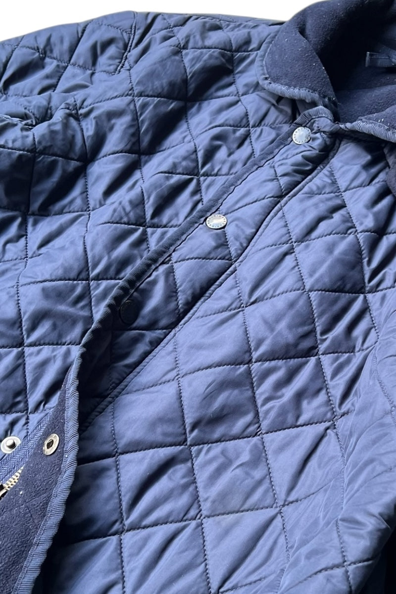 MADE IN ENGLAND Y2K EARLY 00'S POLAR QUILTS QUILTING JACKET  / NAVY [SIZE: L USED]