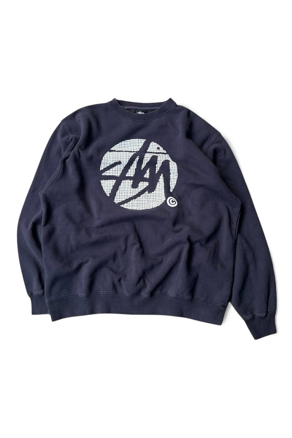 MADE IN USA Y2K 07-10'S BIG LOGO SWEATSHIRT / NAVY [SIZE: L USED]
