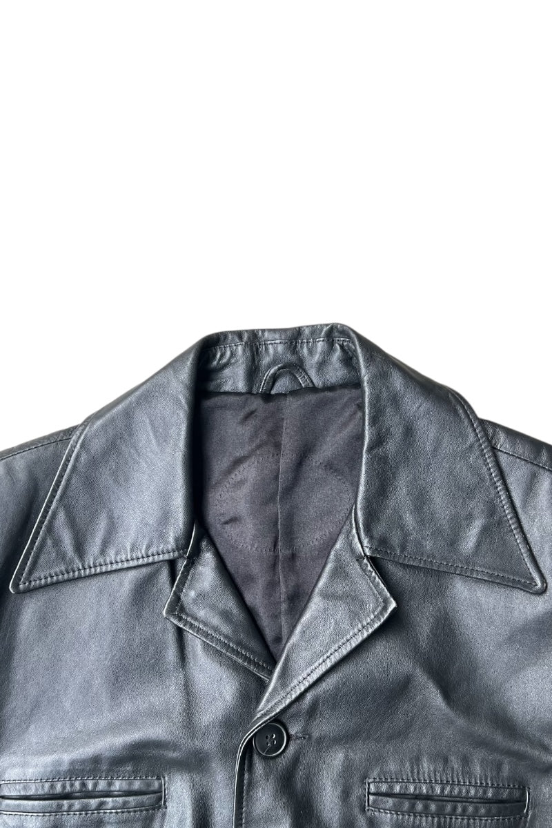 90'S-Y2K EARLY 00'S LEATHER JACKET / BLACK [SIZE: M USED]