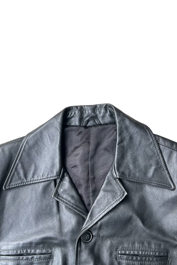 90'S-Y2K EARLY 00'S LEATHER JACKET / BLACK [SIZE: M USED]