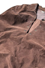 画像をギャラリービューアに読み込む, 70&#39;S L/S VELOUR SKIPPER SHIRT  / BROWN [SIZE: M USED]
