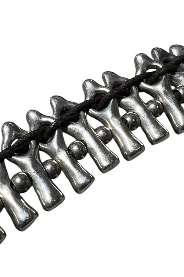 UNO DE 50 MADE IN SPAIN SILVER AND LEATHER NECKLACE / SILVER [SIZE: ONE SIZE USED]