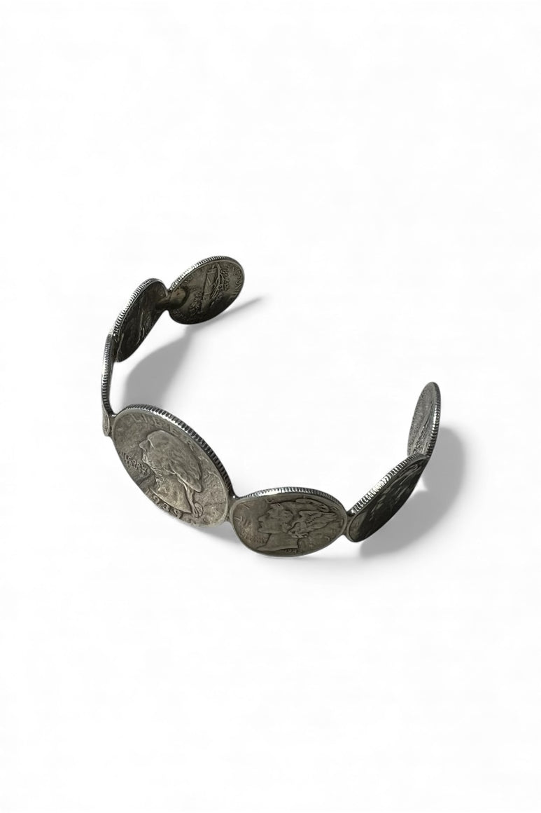 30-40'S SILVER AMERICAN COIN BANGLE / SILVER [SIZE: ONE SIZE USED]