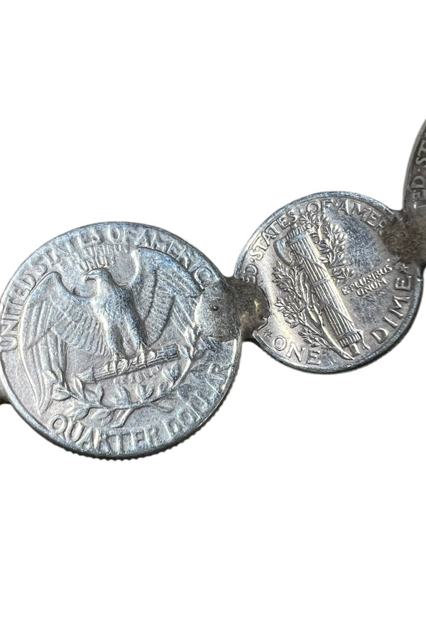 30-40'S SILVER AMERICAN COIN BANGLE / SILVER [SIZE: ONE SIZE USED]