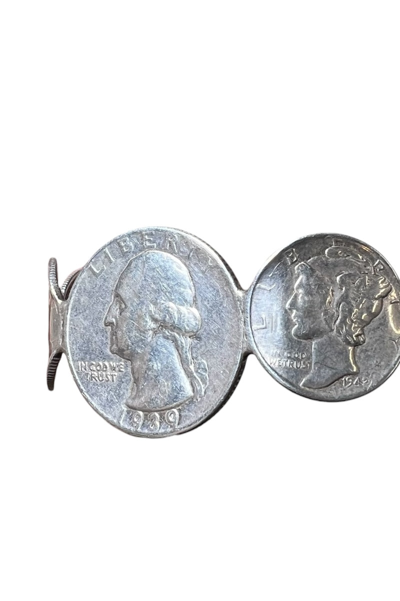 30-40'S SILVER AMERICAN COIN BANGLE / SILVER [SIZE: ONE SIZE USED]