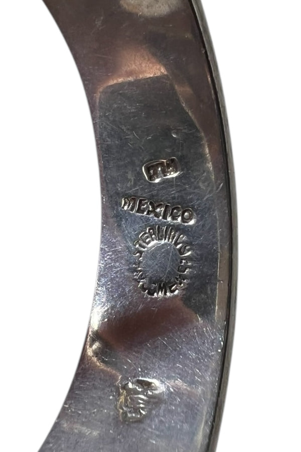 MADE IN MEXICO 925 SILVER BANGLE W/STONE / SILVER [SIZE: ONE SIZE USED]