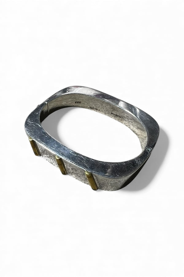 MADE IN MEXICO 925 SILVER BANGLE W/BRASS / SILVER [SIZE: ONE SIZE USED]