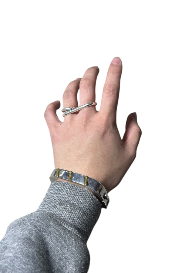 MADE IN MEXICO 925 SILVER BANGLE W/BRASS / SILVER [SIZE: ONE SIZE USED]