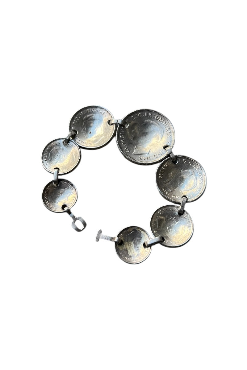 925 SILVER COIN BRACELET / SILVER [SIZE: ONE SIZE]