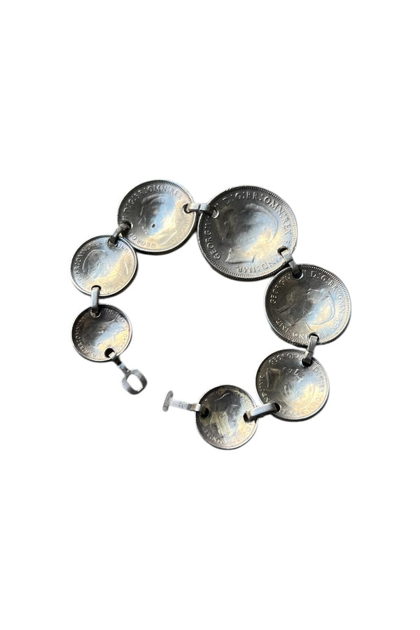 925 SILVER COIN BRACELET / SILVER [SIZE: ONE SIZE]