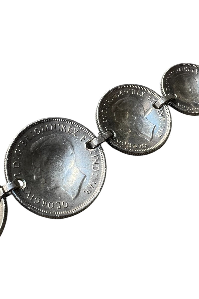 925 SILVER COIN BRACELET / SILVER [SIZE: ONE SIZE]