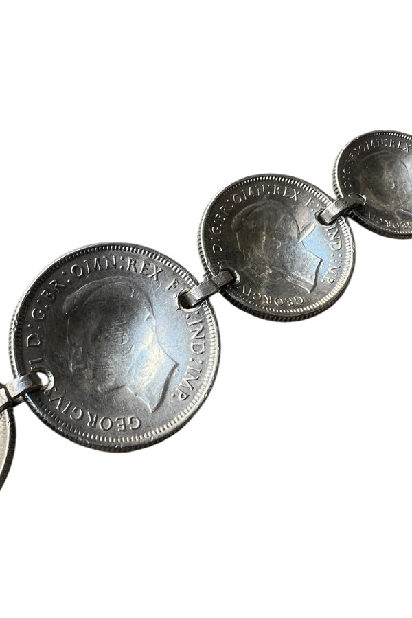 925 SILVER COIN BRACELET / SILVER [SIZE: ONE SIZE]