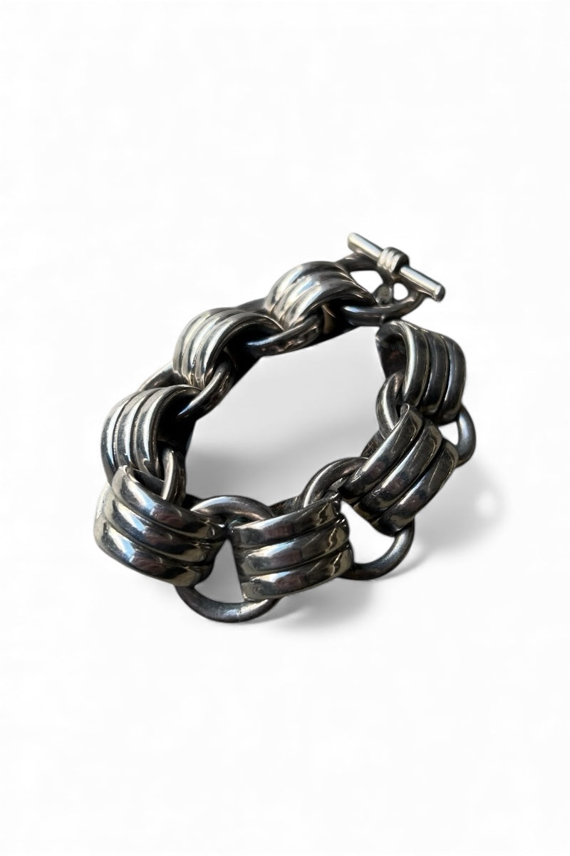 MADE IN MEXICO 925 SILVER T-BAR BRACELET / SILVER [SIZE: ONE SIZE USED]