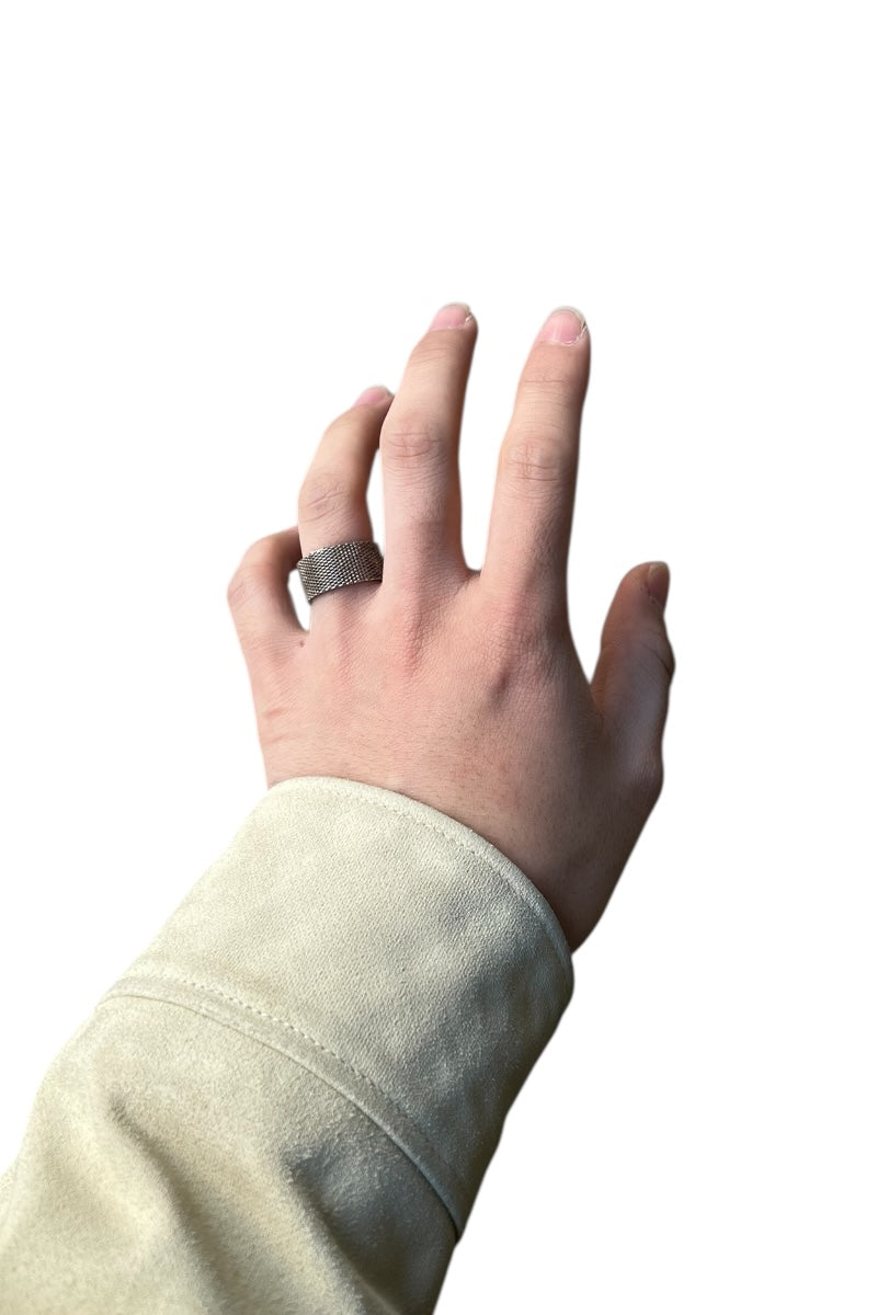 925 SILVER MESH RING / SILVER [SIZE: Equivalent to JP 16, USED]