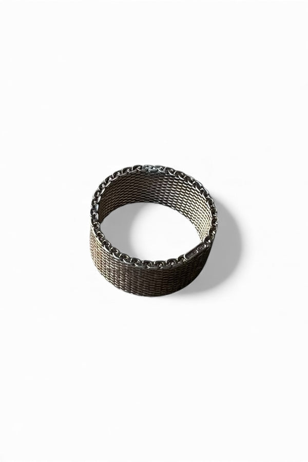 925 SILVER MESH RING / SILVER [SIZE: Equivalent to JP 16, USED]