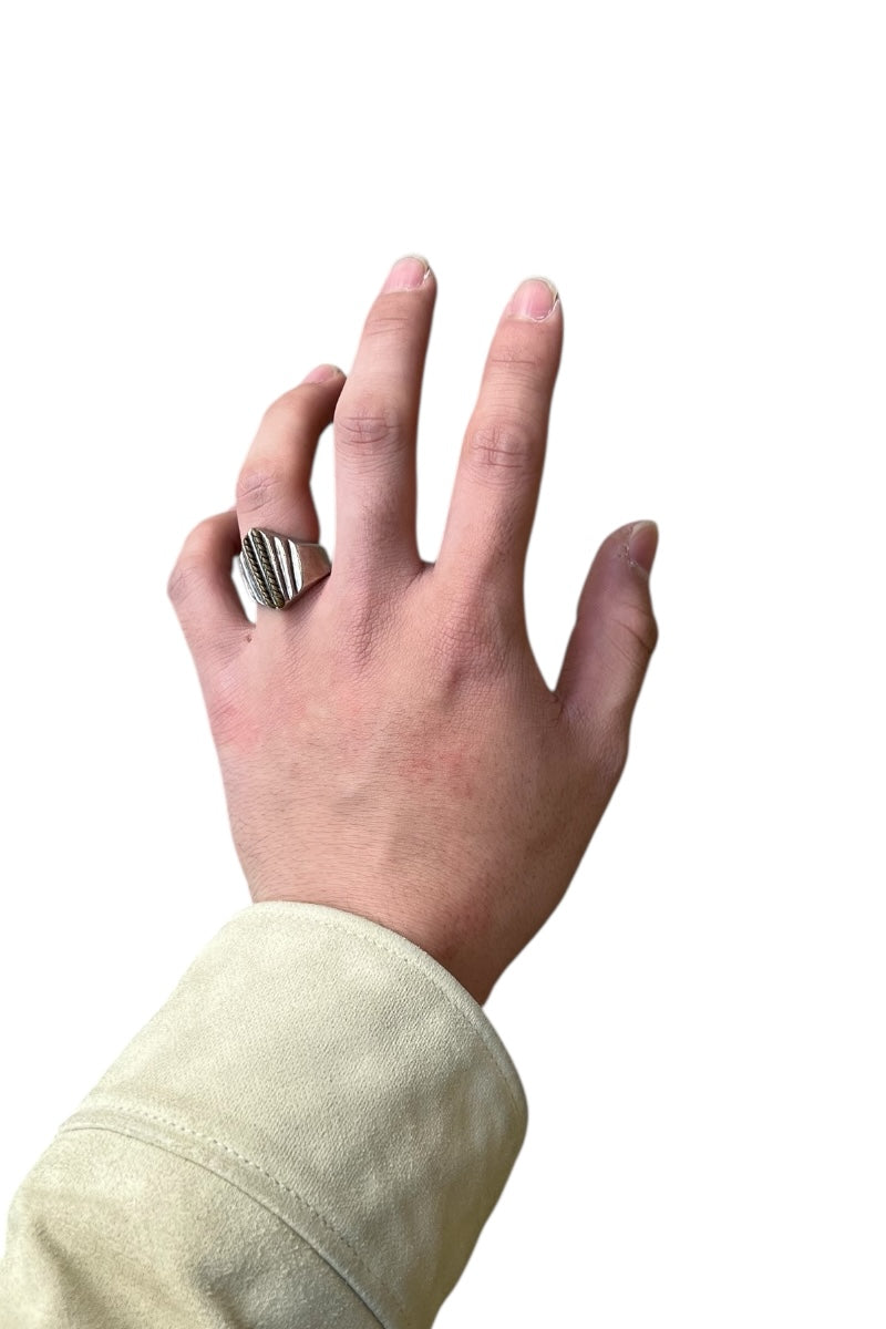 925 SILVER RING W/BRASS / SILVER [SIZE: Equivalent to JP 16 USED]