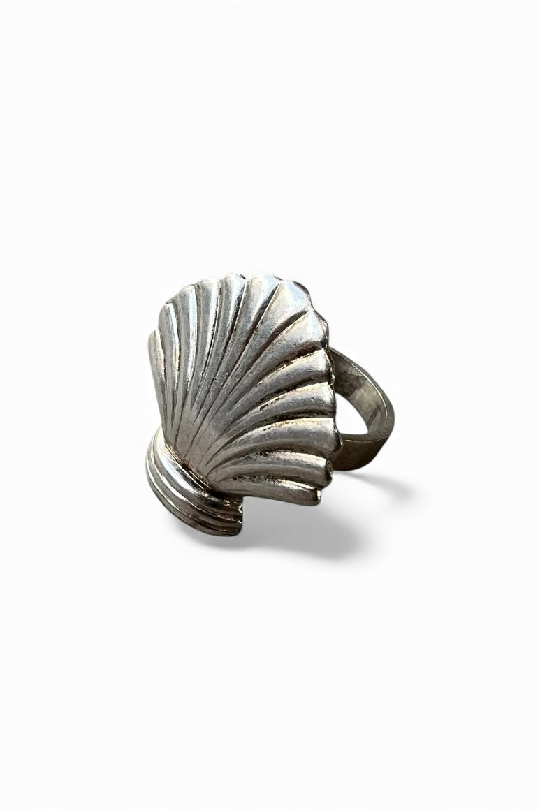 925 SILVER SHELL RING / SILVER  [SIZE: 15号相当 USED]