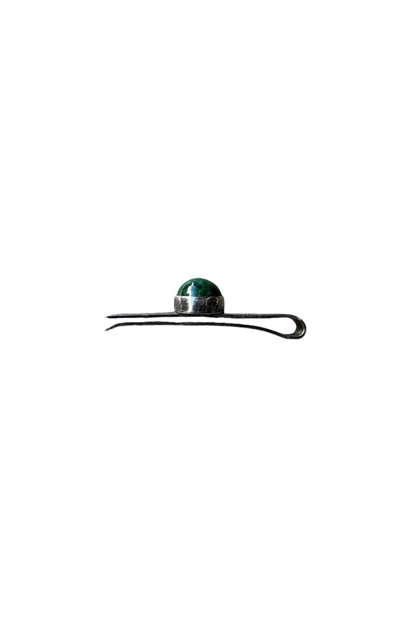 925 SILVER TIE PIN W/MALACHITE / SILVER [SIZE: ONE SIZE USED]