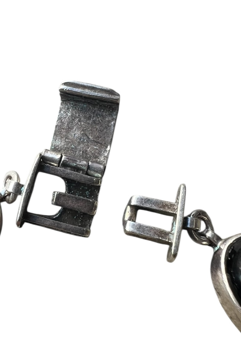 925 SILVER BRACELET W/ONYX / SILVER [SIZE: ONE SIZE USED]