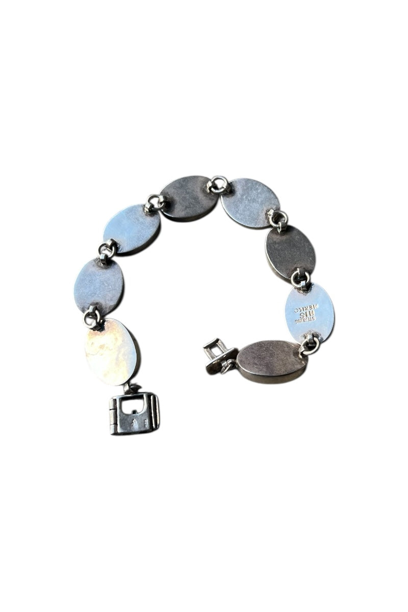 925 SILVER BRACELET W/ONYX / SILVER [SIZE: ONE SIZE USED]