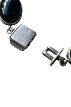 画像をギャラリービューアに読み込む, 925 SILVER BRACELET W/ONYX / SILVER [SIZE: ONE SIZE USED]
