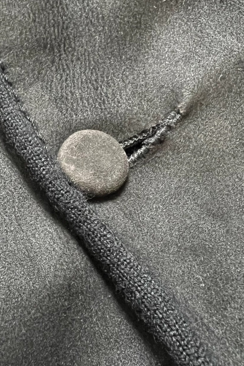MADE IN ITALY 70-80'S SUEDE KNIT JACKET / BLACK [SIZE: L USED]