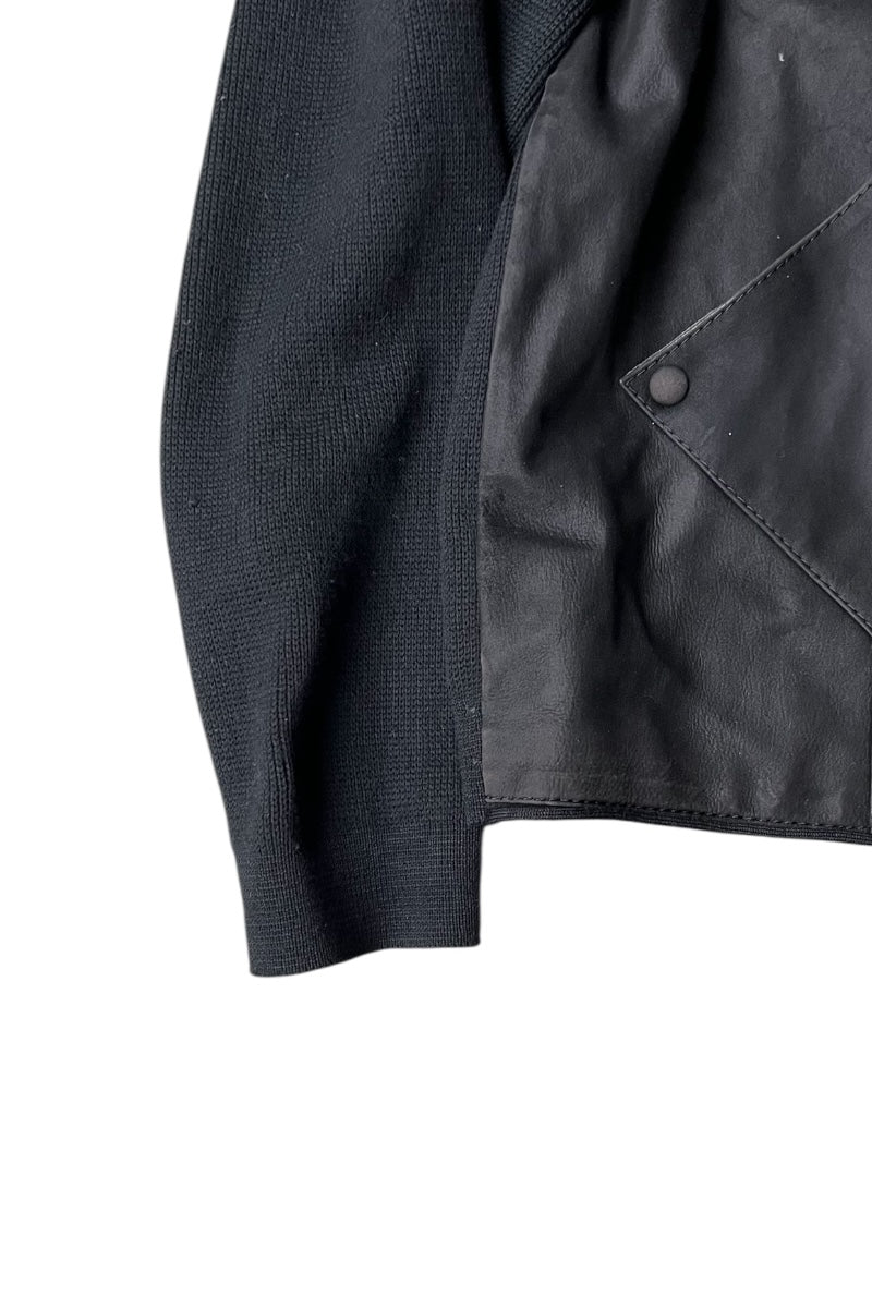 MADE IN ITALY 70-80'S SUEDE KNIT JACKET / BLACK [SIZE: L USED]