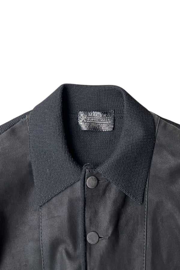 MADE IN ITALY 70-80'S SUEDE KNIT JACKET / BLACK [SIZE: L USED]