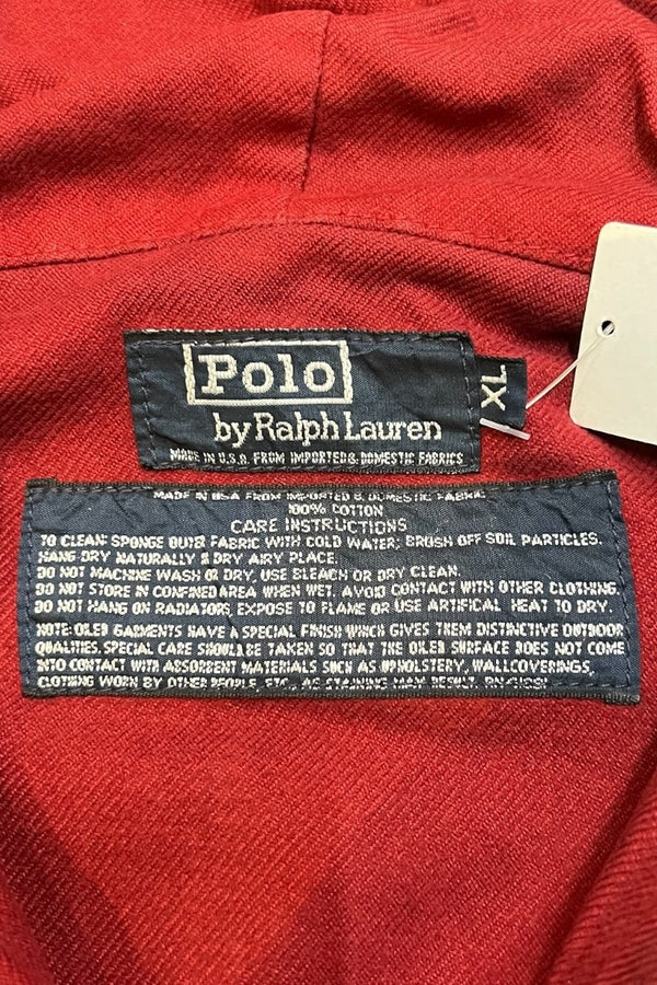 90'S ZIP UP OILED HOODIE JACKET / OLIVE [SIZE: XL USED]