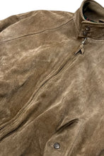画像をギャラリービューアに読み込む, 90&#39;S SUEDE LEATHER HARRINGTON JACKET W/CHECK LINER / BEIGE [SIZE: L USED]
