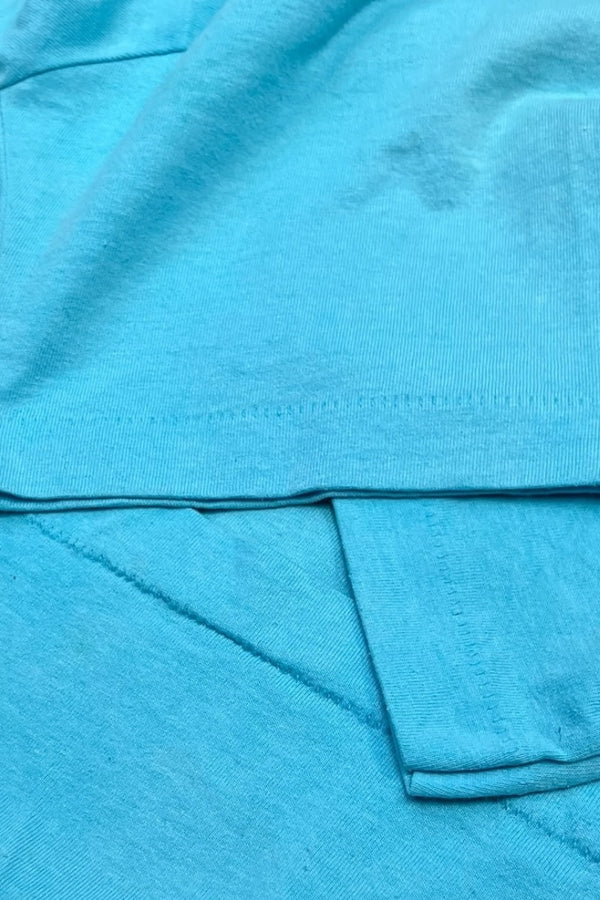 MADE IN USA 90'S ADIRONDACK MUSHROOM WEEKEND T-SHIRT / BLUE [SIZE: M USED]
